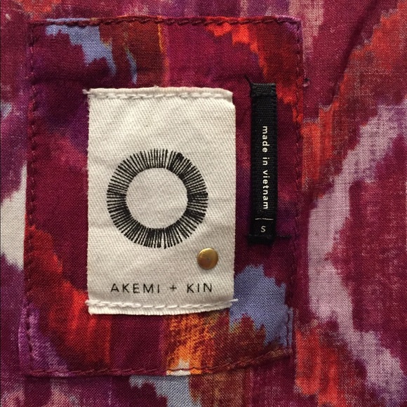 Anthropologie / Akemi + Kin Orange & Pink Blouse - Picture 5 of 5